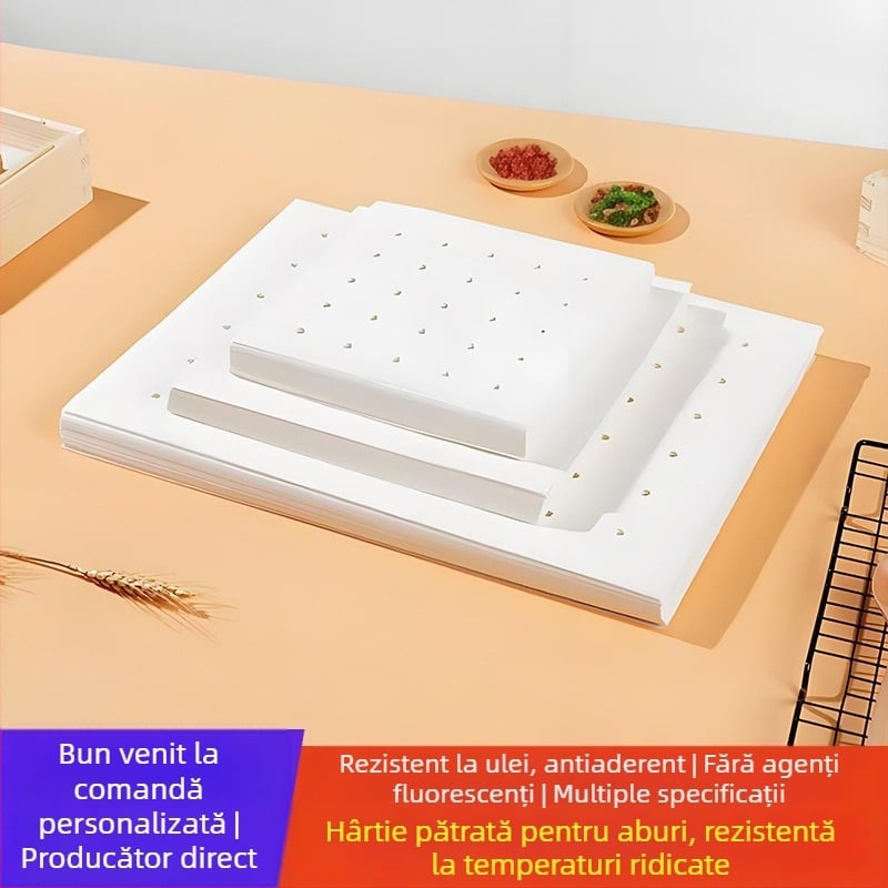 Hârtie pătrată pentru aburi, antiaderentă, de unică folosință, dreptunghiulară