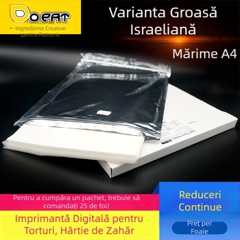 Hârtie de zahăr comestibilă pentru imprimante de torturi, hârtie foto comestibilă, foi de glazură