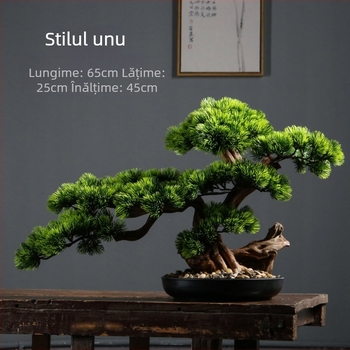 Bonsai artificial din pin, în stil Zen, pentru birou și sufragerie, decor de intrare, cadou pentru inaugurare.