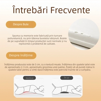 Perne lombare pentru somn, suport ergonomic pentru zona lombară