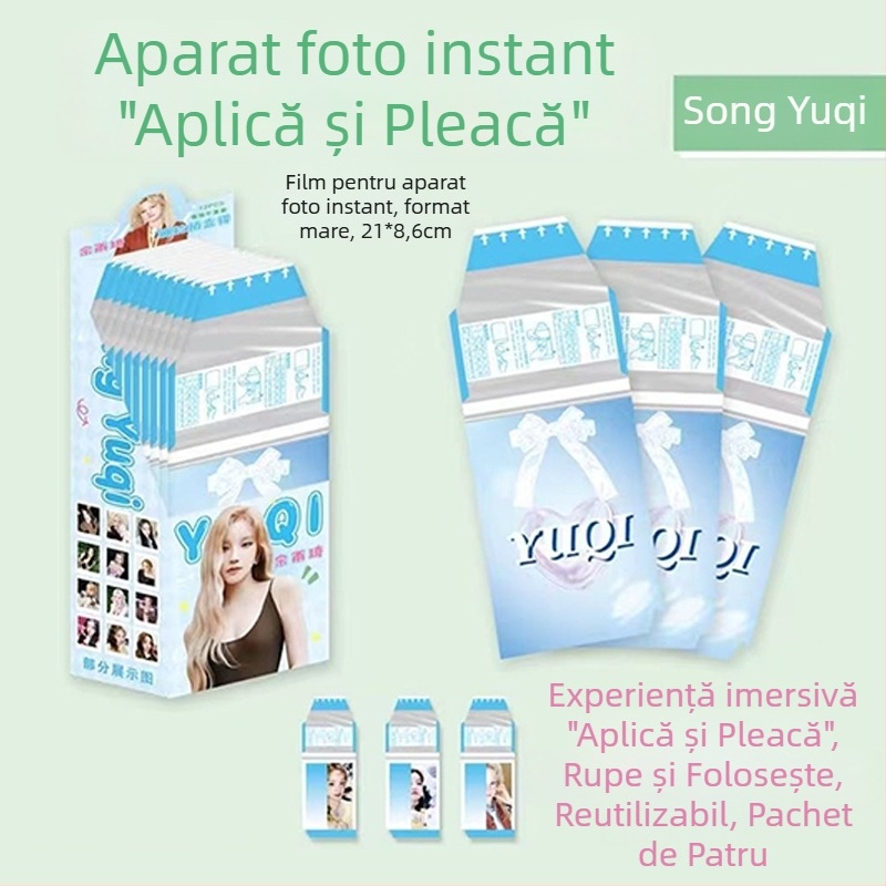 Carte poștală în stil Polaroid cu fotografie detașabilă, design japonez, cadou pentru prietene