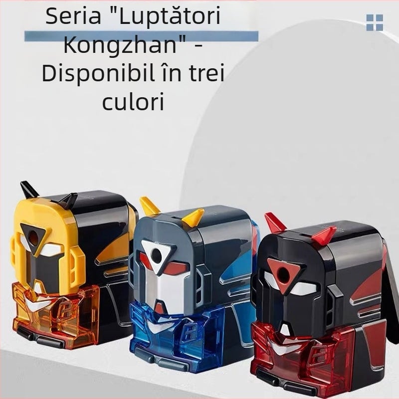 Yunfeng 9129 Ascuțitoare de creioane mari cu personaj Transformer, manuală, mecanism rotativ