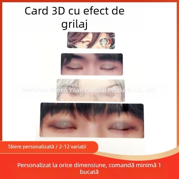 Carte imprimată cu gradient, card 3D transformabil, card creativ cu două moduri, magnet pentru frigider cu desen animat personalizabil