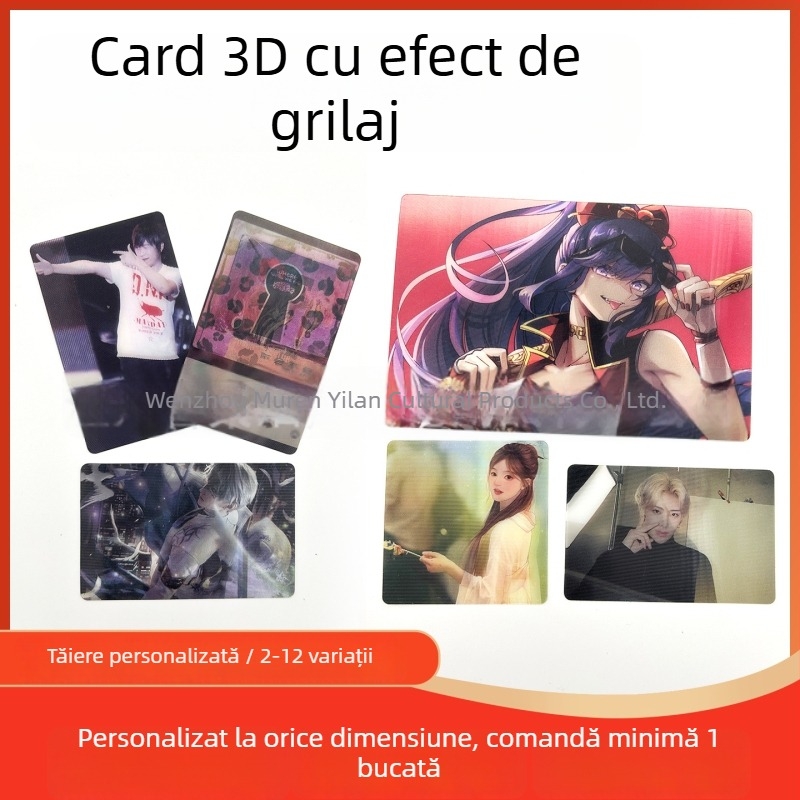 Carte imprimată cu gradient, card 3D transformabil, card creativ cu două moduri, magnet pentru frigider cu desen animat personalizabil