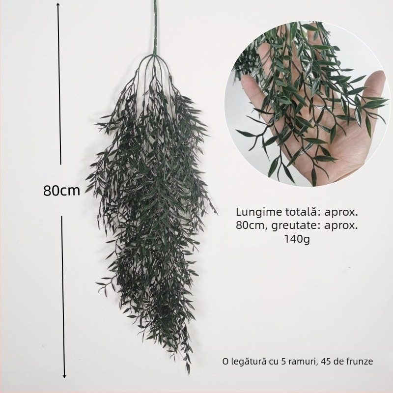 Viță artificială cu frunze de salcie, decor de perete, plantă din plastic