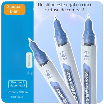 Stilou F2 cu sistem direct de cerneală, capacitate mare, vârf EF, stil pentru elevi, scriere până la 1000 m, fără înlocuire a cartușului