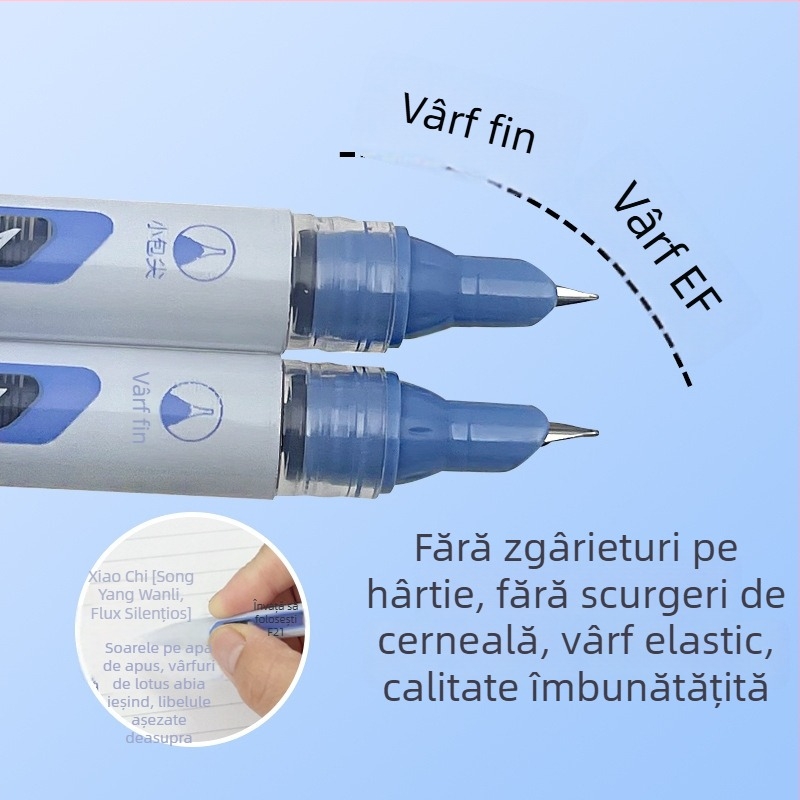 Stilou F2 cu sistem direct de cerneală, capacitate mare, vârf EF, stil pentru elevi, scriere până la 1000 m, fără înlocuire a cartușului