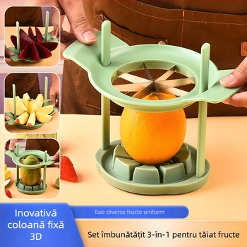 Set de trei piese pentru feliat fructe acasă: tăietor pentru mere, scoator de sâmburi pentru mango, unelte de bucătărie pentru fructe și legume