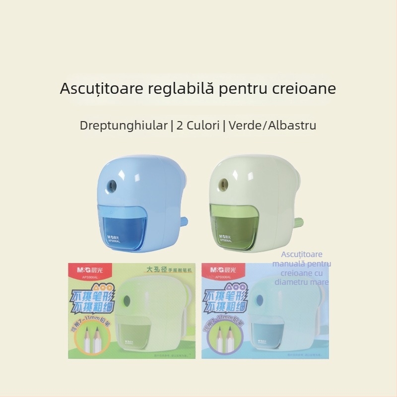 APS906AL ascuțitor de creioane manual, grosimi reglabile, pentru elevii din învățământ primar și studenți la arte