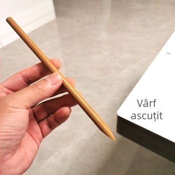 Set stilou din bambus cu rezervor de cerneală — vârf în unghi și vârf plat pentru scriere tibetană