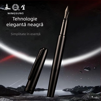 Stilou Black Warrior din oțel integral, pentru artă și caligrafie, penă dură pentru studenți, cadou creativ, semnătură de afaceri, calitate premium