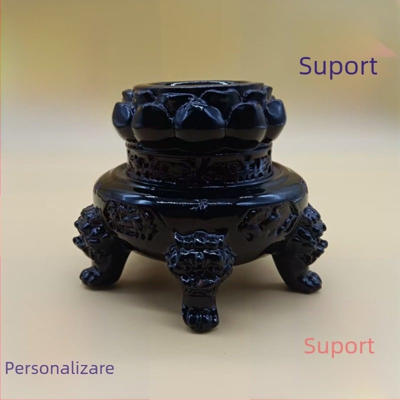 Bază din rășină pentru sferă de cristal, arzător de tămâie cu design lotus, suport sferic de depozitare, decor pentru birou și sufragerie