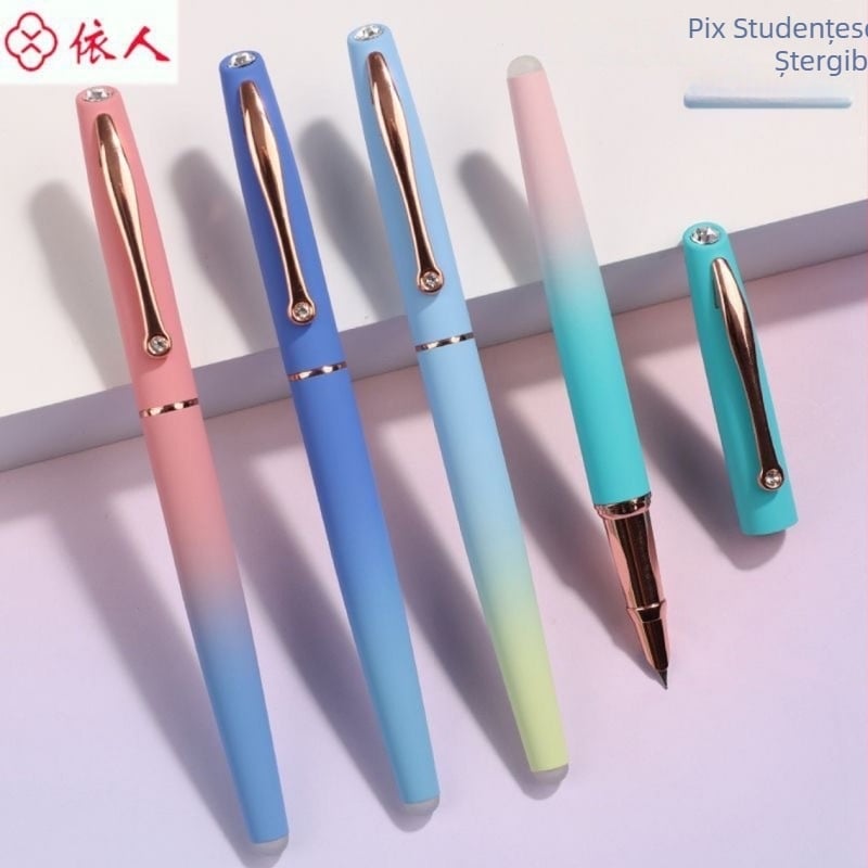 Stilou Yiren 3939M, 0,38 mm, pentru elevi din clasa a III-a și a IV-a, exerciții de scriere, corectarea posturii, corp din oțel integral