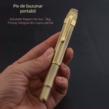 Stilou metalic bronzat antic, cu finisaj periat, pentru adulți și elevi, de înaltă calitate, cu gravură personalizată a semnăturii