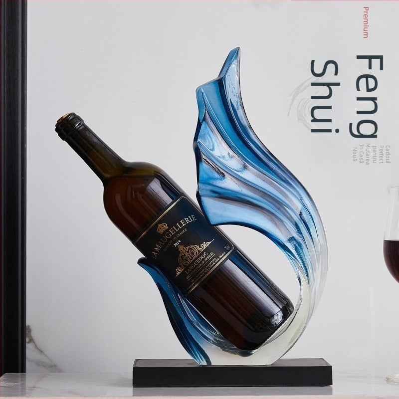 Raft de vin și dulap TV din rășină, decor elegant în stil lux lejer, cadou pentru casa nouă