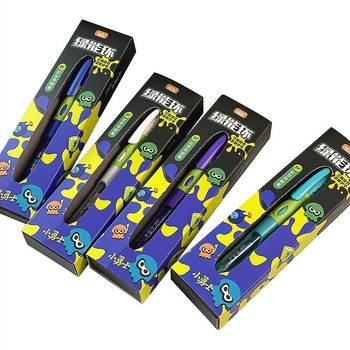 Little White Dot stilou pentru copii, cu priză ergonomic moale, pentru începători din clasele 3–5, cu rezervor de cerneală înlocuibil și vârf EF pentru exerciții de scriere