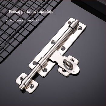 Zăvor din oțel inoxidabil cu latch dublu (stânga/dreapta) pentru uși din lemn, design clasic, compatibil lacăt, pentru dulapuri