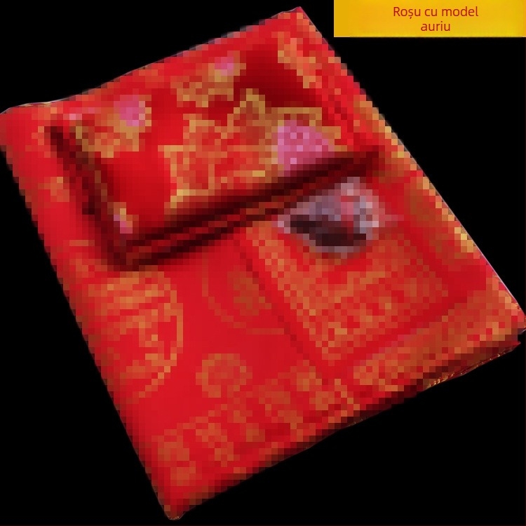 120×200 cm, satin brocard întărit cu broderie Dharani, set de cinci piese