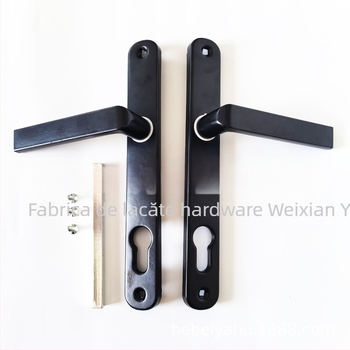 Mâner de ușă din aliaj de aluminiu, tip 85, panou din plastic-otel, negru