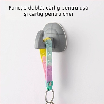 Cuier de ușă din silicon cu pernă amortizare pentru mâner, opritor de ușă fără găuri, silențios pentru baie, cu ventuză