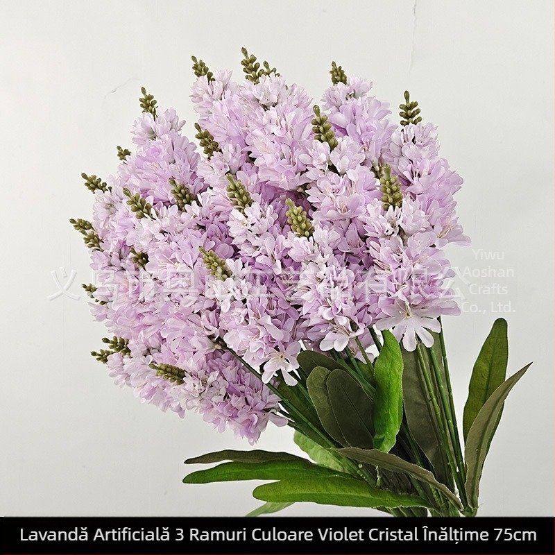 Levandă mov, buchet de flori artificiale cu cinci flori, stil pastoral, decorativ