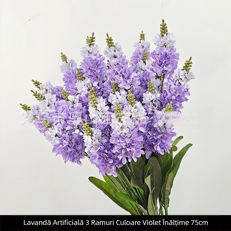 Levandă mov, buchet de flori artificiale cu cinci flori, stil pastoral, decorativ