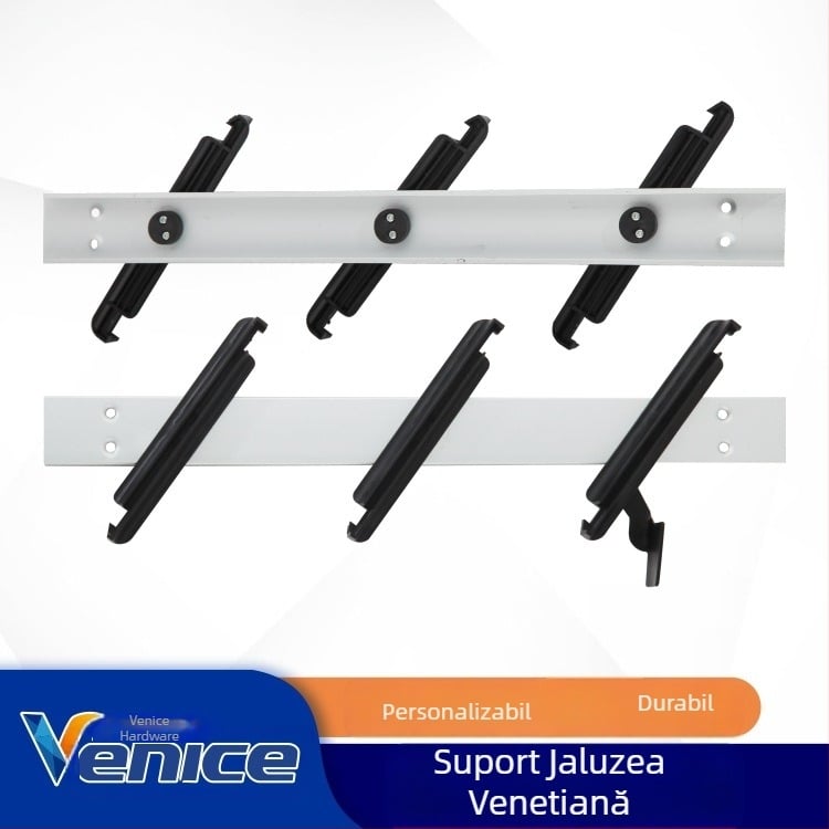 Suport pentru jaluzele din aliaj de aluminiu pentru uși și ferestre din sticlă ale băii, acționare manuală, accesoriu pentru perdea