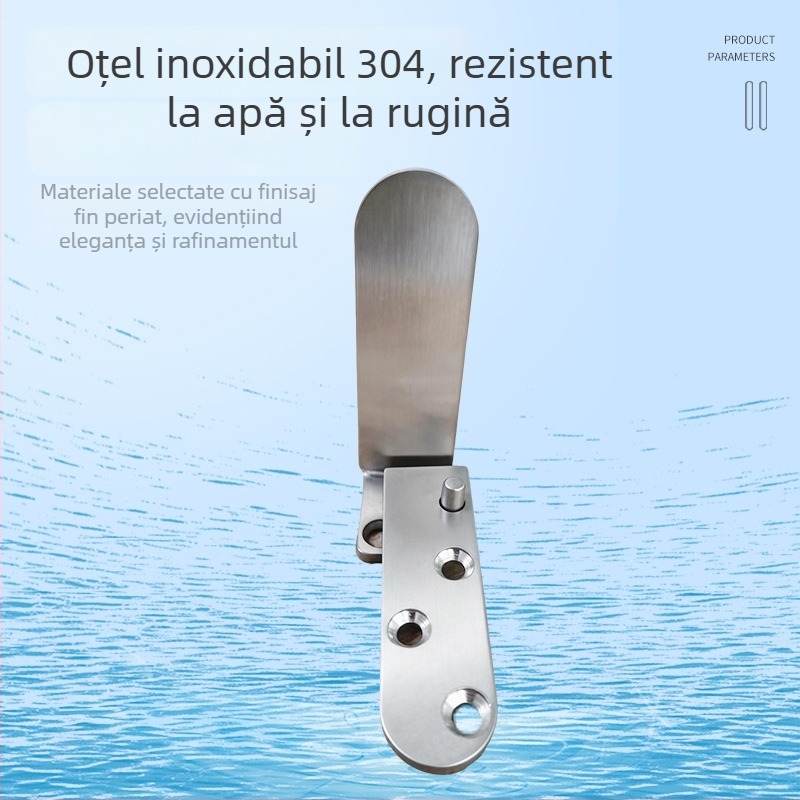 Balama de ușă din oțel inoxidabil 304, capacitate de încărcare 60–80 kg, potrivită pentru uși din lemn și cadre din oțel, deschidere de 90°.