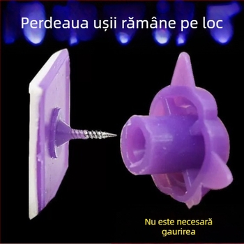 Fixări autoadezive pentru perdea de ușă cu plasă anti-țânțari, fără găuri, clipsuri cu bandă adezivă