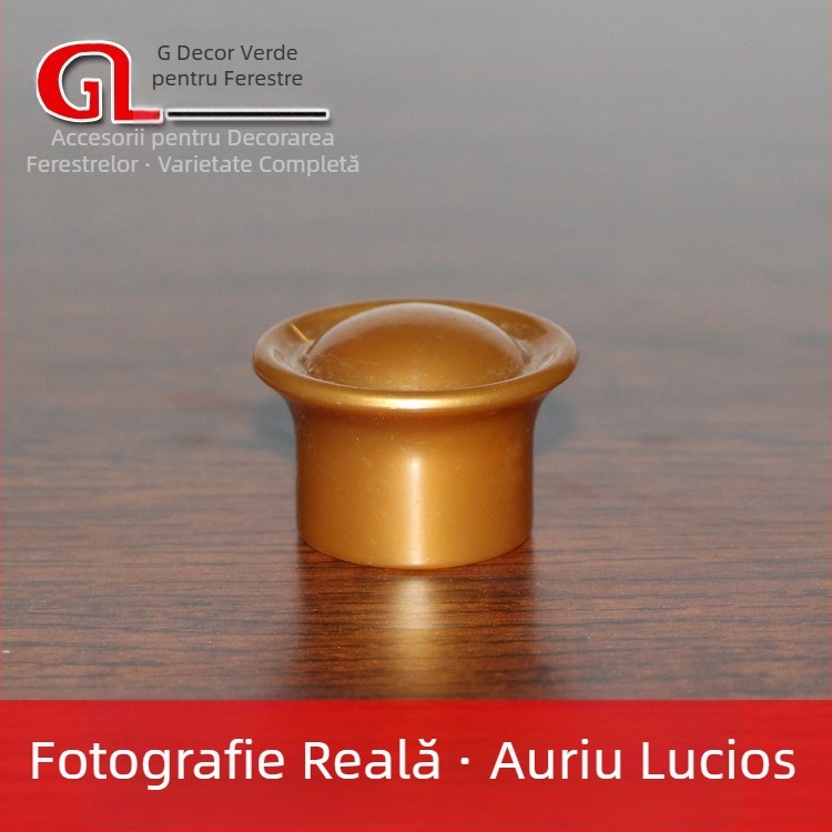 Cap decorativ pentru tijă romană de perdea, dop mic, suport cu șase petale, rășină