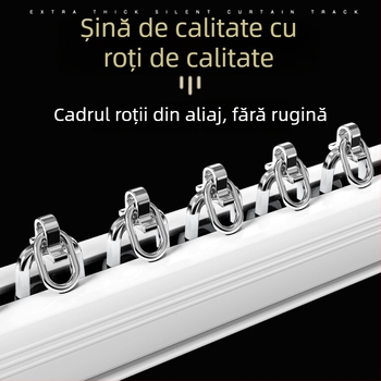 Șină pentru perdele nano silențioasă, cu alunecare lină și role, șină simplă și dublă, montaj superior și lateral pentru cămine