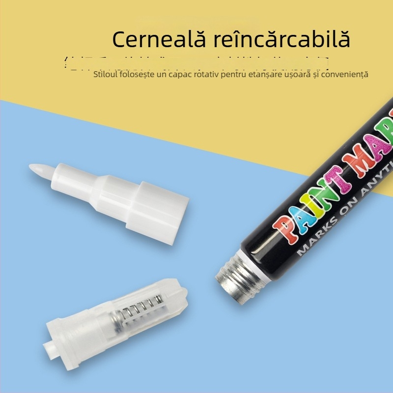 Set complet de accesorii pentru marker: stilou acrilic, tambur de marker, tuburi goale, componente pentru cerneală lichidă de cretă și cerneală de alcool