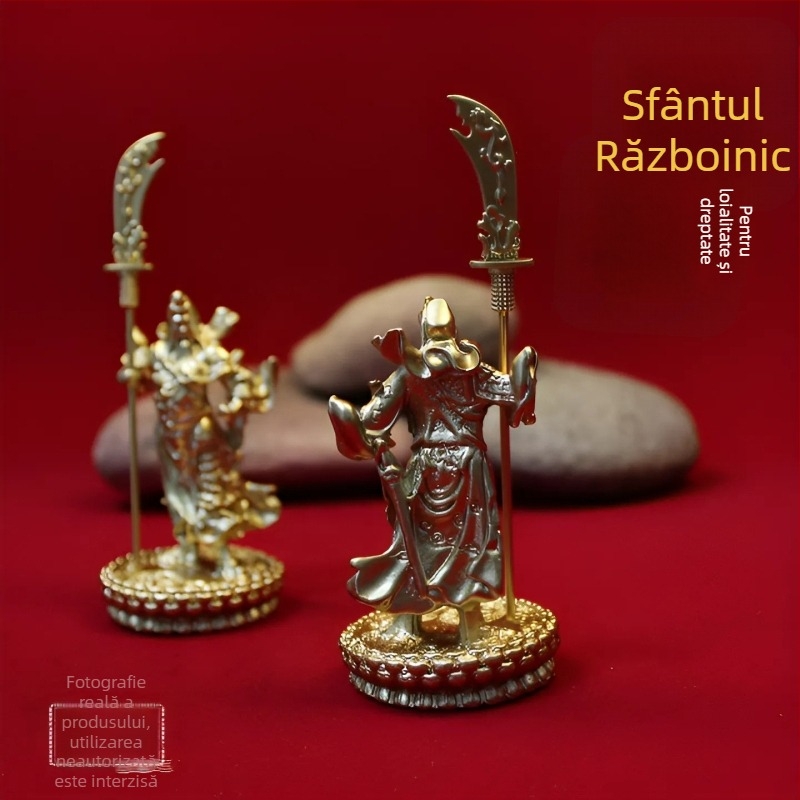 Statuie Guan Gong din aliaj, Zeul Bogăției, ornament de cult