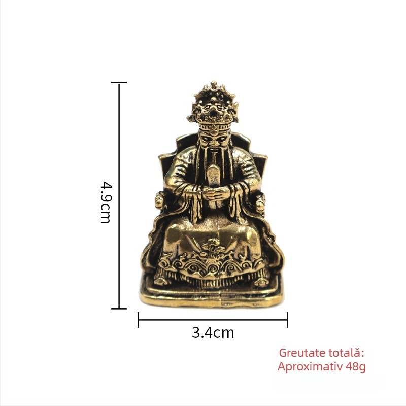 Statuie Buddha din alamă a dragonului pentru altarul de acasă – Regele dragonilor bogăției, Muntele Wutai, Guangji