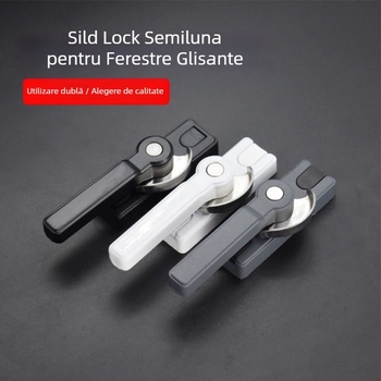 Încuietoare bidirecțională în formă de semilună pentru ferestre glisante din aliaj de aluminiu, cu mâner pătrat