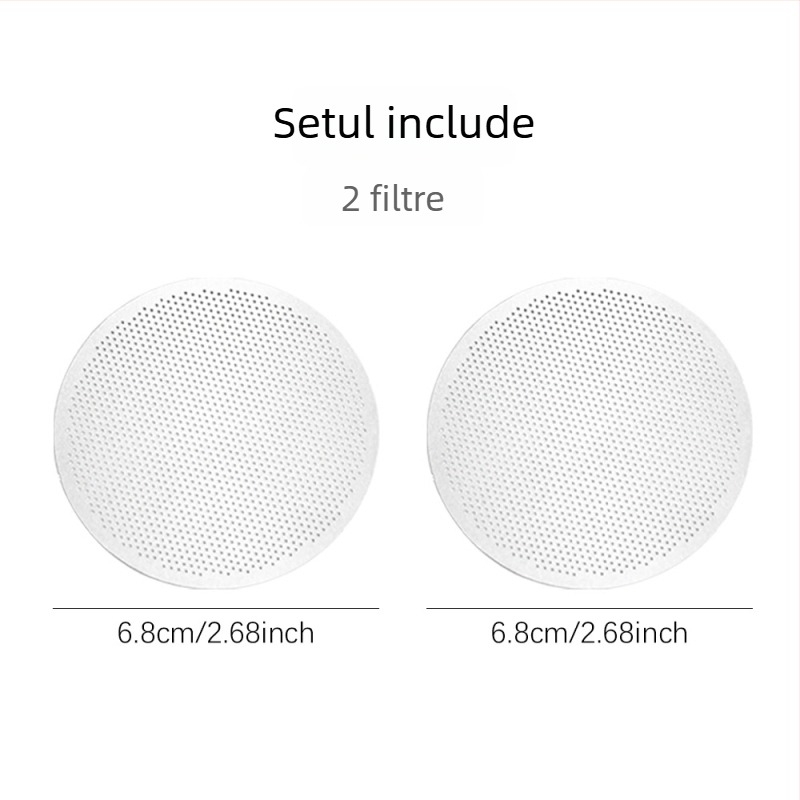 Set de 2 filtre metalice pentru moka pot, dimensiuni 56/59/61/65/68 mm, pentru cafea turnată manual, cu filtru de hârtie