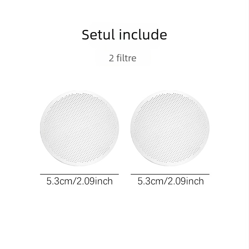 Set de 2 filtre metalice pentru moka pot, dimensiuni 56/59/61/65/68 mm, pentru cafea turnată manual, cu filtru de hârtie