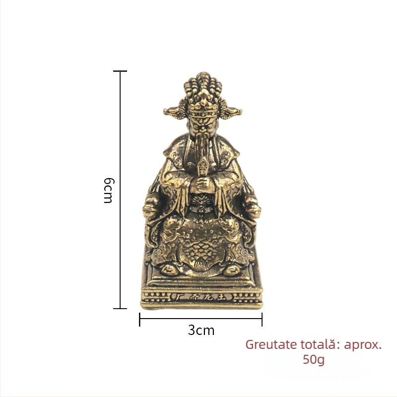 Statuetă din alamă a celor cinci regi ai dragonilor, Zeul Bogăției și Budda, decor pentru living