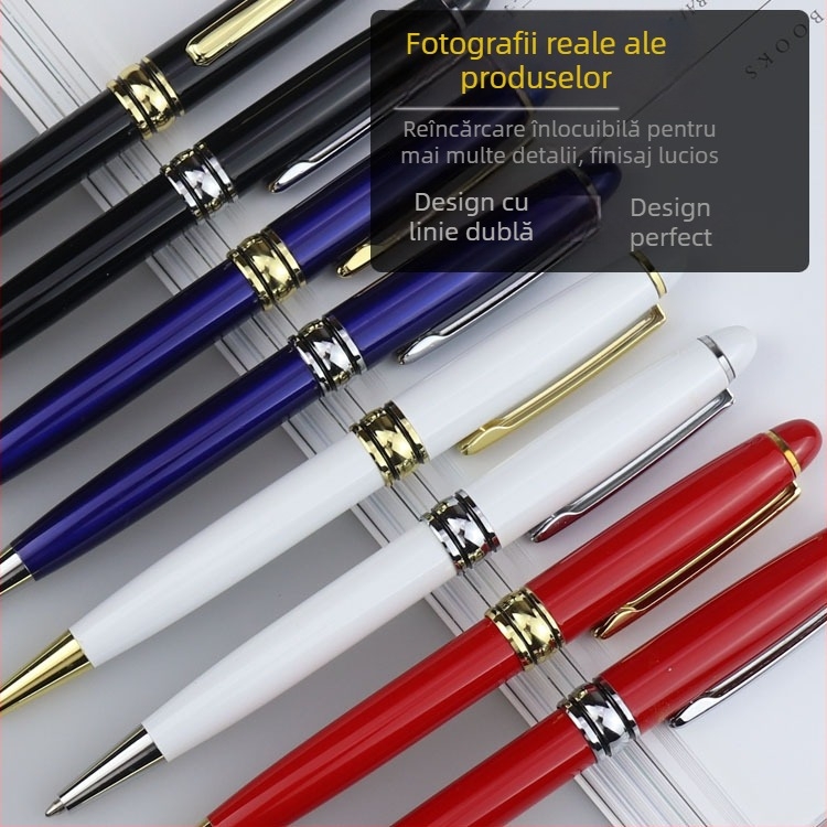Pix metalic cu bilă, cadou publicitar pentru afaceri, pix rotativ cu logo personalizat