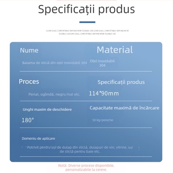 Cleme pentru balamale din oțel inoxidabil pentru sticlă, baie, cabina de duș și vitrină de vin; accesorii hardware rezistente la uzură și rugină