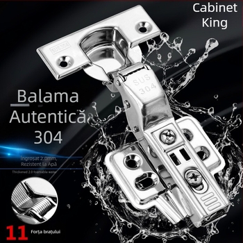 Balama de mobilier cu tampon hidraulic, din oțel inoxidabil 304, grosime 2,0 mm