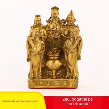 Statuie din cupru a Zeului Bogăției, decor pentru casă și magazin, stil chinezesc