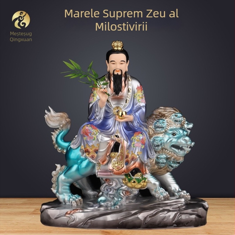Statuetă din rășină Taiyi Jiu Ku Tianzun pentru cult acasă – Zeu daoist, figură decorativă, lucrată manual