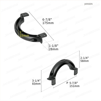 Mâner din nylon, în stil american, pentru garduri din lemn și PVC, mâner negru din aluminiu