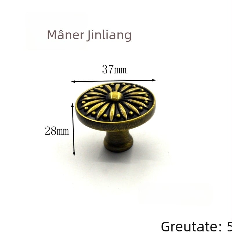 Maner pentru dulap din aliaj de zinc, design modern minimalist, finisaj bronze antic, mâner metalic pentru ușă de dulap cu o singură gaură