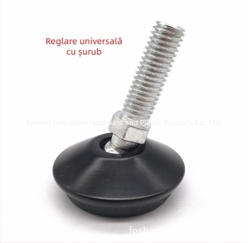 Picior de sprijin reglabil negru, cu capac 33 mm M8/M10, pentru picioarele rotunde ale scaunelor și meselor