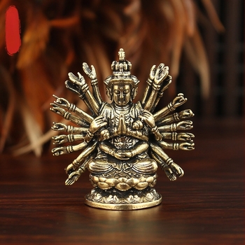 Guanyin cu mii de mâini — statuetă mini Bodhisattva pentru templu sau casă