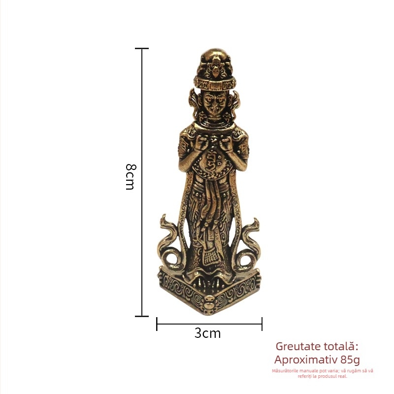 Statuie Buddha din alamă Zakiram, ornament de birou, realizată manual