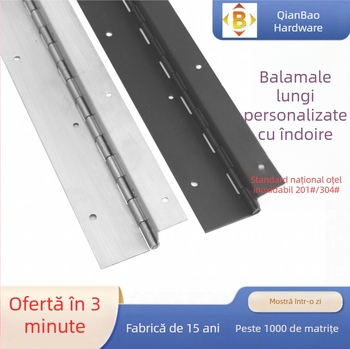 Balama din oțel inoxidabil 316/304/201, lungă, îndoită, pentru uși de dulap și compartimente, cu două îndoiri