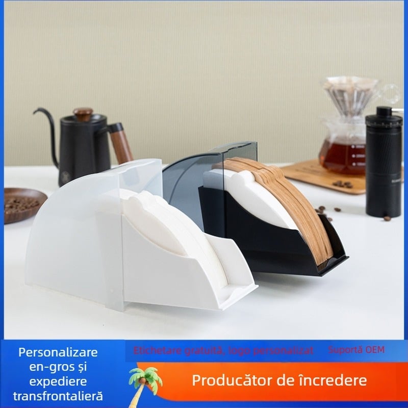 Suport acrilic pentru hârtie de filtru V60 pentru cafea cu capac